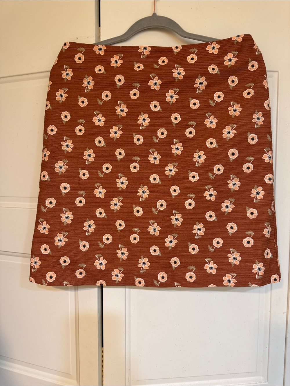 Ann Taylor Factory Rust Floral Mini Skirt